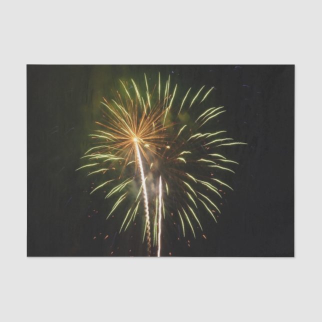 Feiern zum grünen und goldenen Feuerwerk Seidenpapier (Vorderseite)