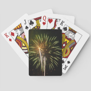 Feiern zum grünen und goldenen Feuerwerk Spielkarten