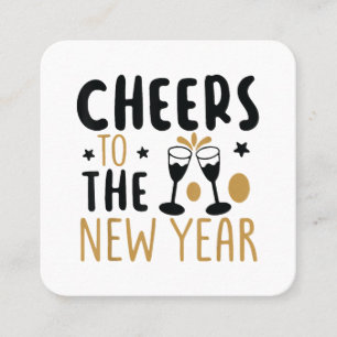 Feiern zum neuen Jahr 2025 Countdown Wein Drinkin Quadratische Visitenkarte