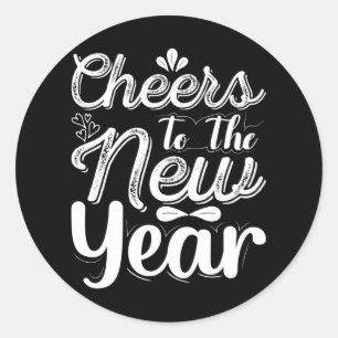 Feiern zum neuen Silvester Runder Aufkleber