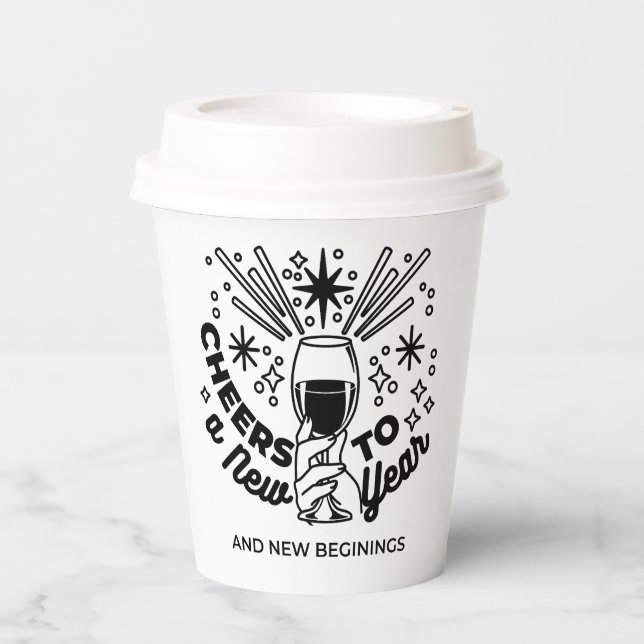 Feiern zum Neujahrsfest Pappbecher (Vorderseite)