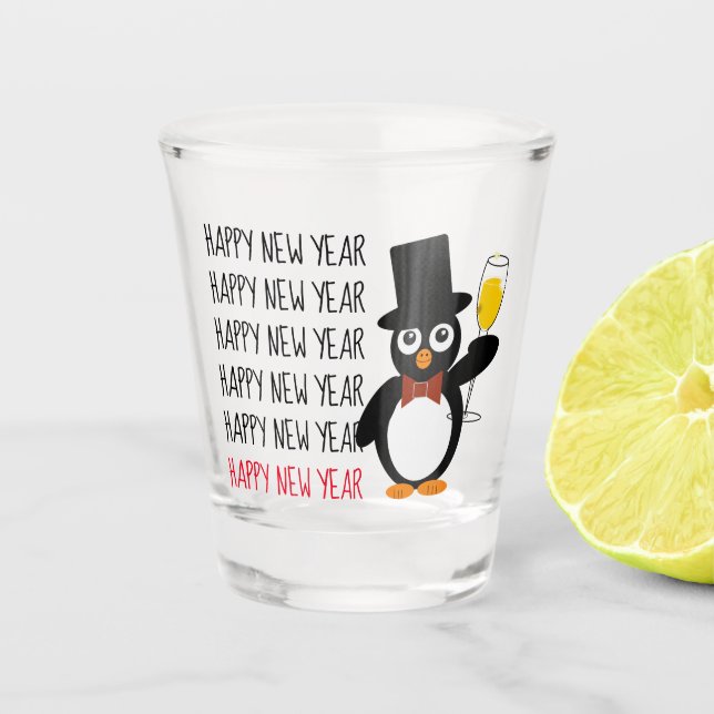 Feiern zum Neujahrsschrott Schnapsglas (Vorderseite)