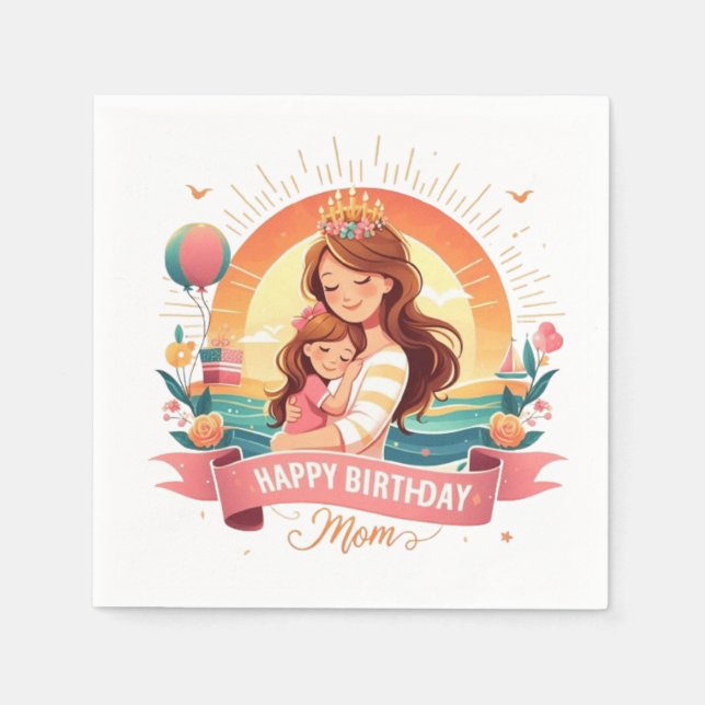 Feiern zum Sondertag der Mama Serviette (Vorderseite)