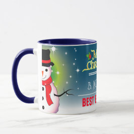 Feiernder Best Boss Ever mit Snowman Weihnachten Tasse