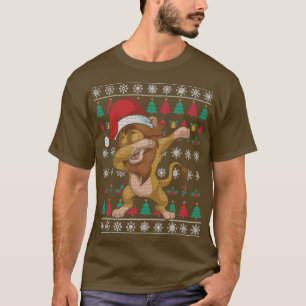 Feierndes Tier Santa Claus Lion Ugly Weihnachten T-Shirt