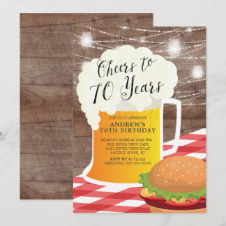 Feiert 70 Jahre 70. Geburtstagsfeier Einladung