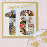 Feiert bis 18 Jahre Nummer 18 FotoCollage Square<br><div class="desc">Sprich mit einem maßgeschneiderten Foto-Puzzle für ein einzigartiges 18. Geburtstagsgeschenk. Die Fotovorlage ist für Sie Set, um Ihre Fotos hinzuzufügen, die in Form einer Zahl 18 angezeigt werden. Die Foto-Collage hat eine Vielzahl von Landschafts-, Quadrat- und Portrait-Fotos, die Ihnen viel Flexibilität bei der Platzierung Ihrer Lieblingsfotos geben. Foto-Rätsel machen Spaß...</div>