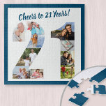 Feiert bis 21 Jahre Zahl 21 Foto Collage Square<br><div class="desc">Sprich: Mit einem maßgeschneiderten Foto-Puzzle für ein einzigartiges 21. Geburtstagsgeschenk. Die Fotovorlage ist für Sie Set, um Ihre Fotos hinzuzufügen, die in Form einer Zahl 21 angezeigt werden. Die Foto-Collage hat eine Vielzahl von Landschafts-, Quadrat- und Portrait-Fotos, die Ihnen viel Flexibilität bei der Platzierung Ihrer Lieblingsfotos geben. Foto-Rätsel machen Spaß...</div>