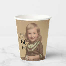 Feiert bis 60 Jahre! Foto Black Script Pappbecher