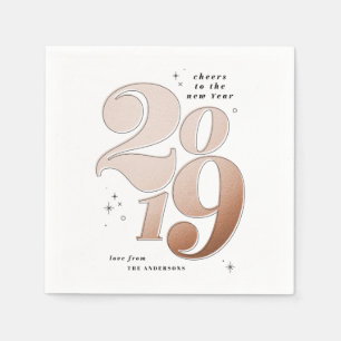 Feiertag 2019: Rose Gold im neuen Jahr Serviette