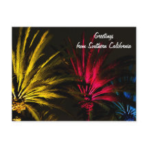 Feiertag beleuchtet Palme-Postkarte