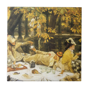 Feiertag, das Picknick von James Tissot, viktorian Fliese