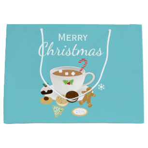 Feiertag der Weihnachtsplätzchen und der heißen Große Geschenktüte