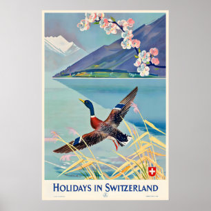Feiertag in der Schweiz Vintage Reiseposter Poster