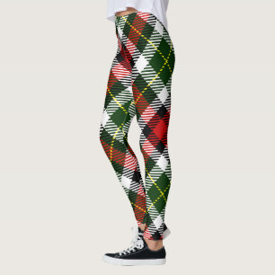 Feiertag Kariert Rot Gelb Klassisches Festival Leggings