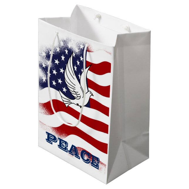 Feiertag - patriotische mittlere geschenktüte (Vorderseite Schrägansicht)