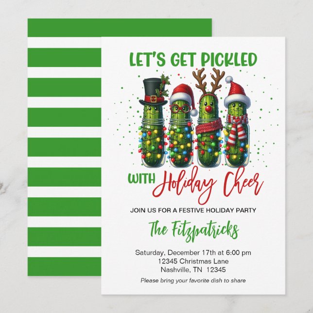 Feiertag Picknick Weihnachts Cocktail Abendessen P Einladung (Vorne/Hinten)