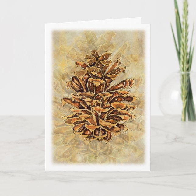 Feiertag Pinecone Karte (Vorderseite)