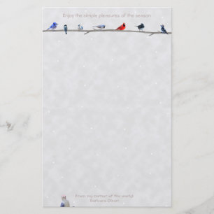Feiertag Wiinter Vögel: Briefpapier