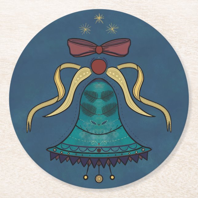 Feiertage Runder Pappuntersetzer (Vorderseite)