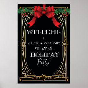Feiertags Art Deco 1920er Willkommensschild Poster