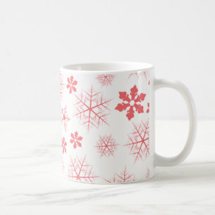 Feiertags-Einfach-Rot-Schneeflocken-Muster Stylisc Kaffeetasse
