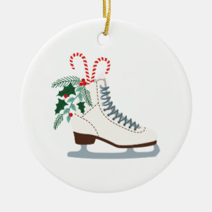 Feiertags-Eis-Skate Keramik Ornament