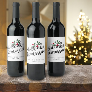 Feiertags Essen Trinken und Hochzeit Weihnachtsbee Weinetikett