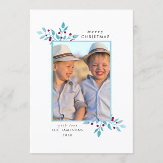 Feiertags-Foto-Karte *Bright Blau Christmas* Einladung