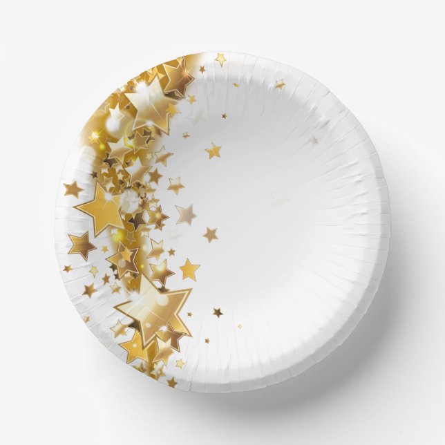 Feiertags-Goldsterne Pappteller (Vorderseite)