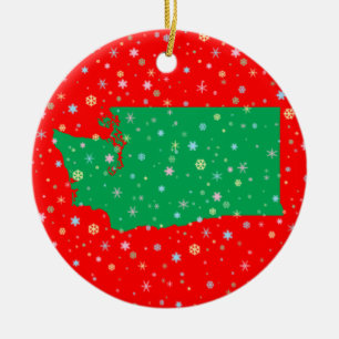 Feiertags-grüne rote Karte des Keramik Ornament