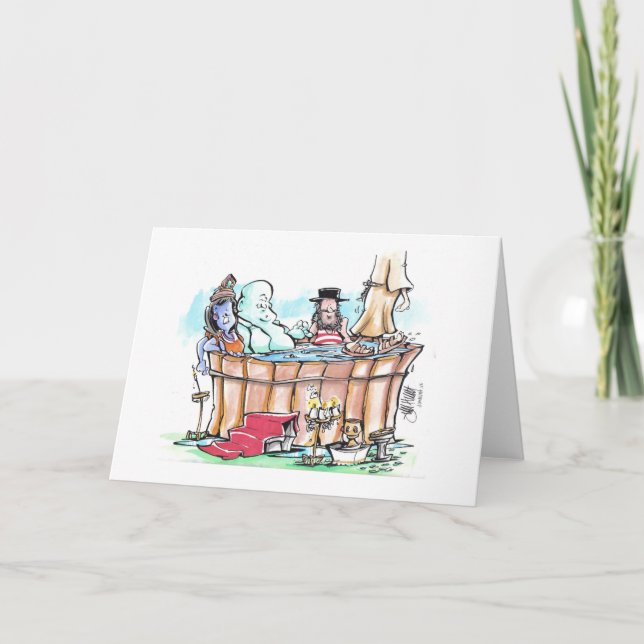 Feiertags-heiße Wanne Feiertagskarte (Vorderseite)