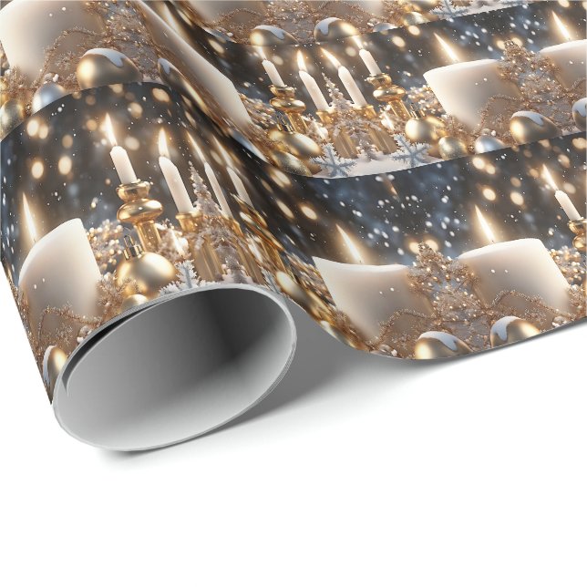 Feiertags-Kerzen Feiertags-Geschenkpapier Geschenkpapier (Rolleneckpunkt)