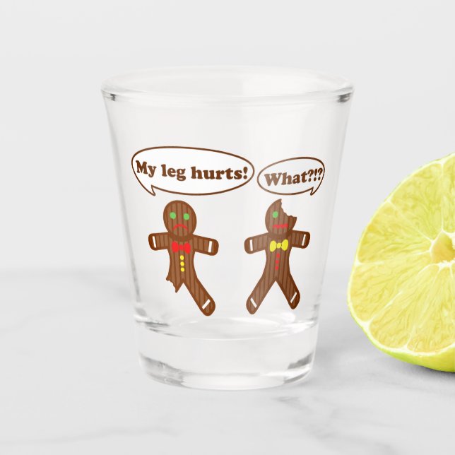 Feiertags-Lebkuchen-Spaß-Weihnachten Schnapsglas (Vorderseite)