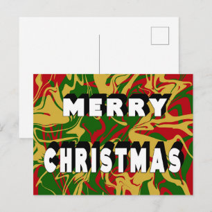 Feiertags-Marmor Rot Grün Gold Frohe Weihnachten