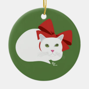 Feiertags-Miezekatze-Verzierung Keramik Ornament