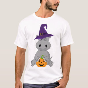 Feiertags-Nilpferd Halloween Hexe Nilpferd T-Shirt