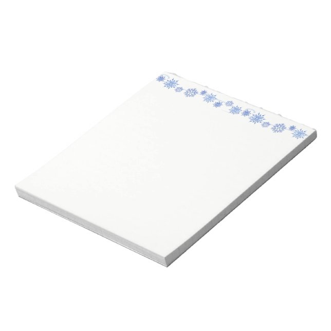Feiertags-Notizblock-Blaue Schneeflocken Notizblock (Rotiert)