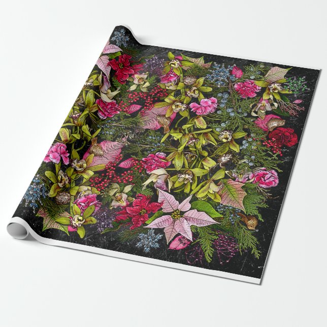 Feiertags-Orchidee Giftwrap Geschenkpapier (Ungerollt)