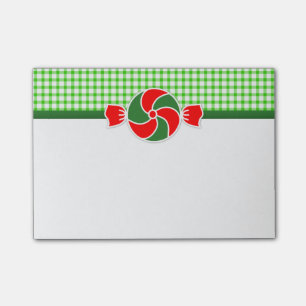 Feiertags-Pfefferminzen rot und grün Post-it Klebezettel