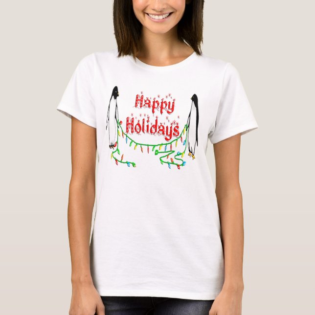 Feiertags-Pinguine T-Shirt (Vorderseite)
