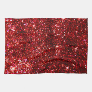 Feiertags Rot und Schwarz Faux Glitter Weihnachten Geschirrtuch