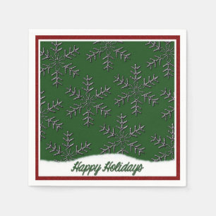 Feiertags-Schneeflocke-grüne Weihnachtsservietten Serviette