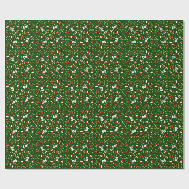 Feiertags-Schneemann Geschenkpapier (Flach)