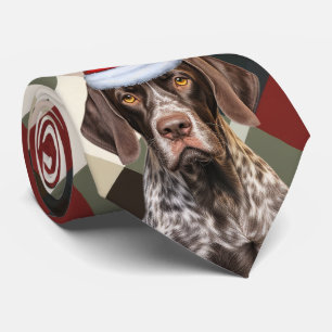 Feiertags-Shorthair-Pointer-Hund Kariert Weihnacht Krawatte