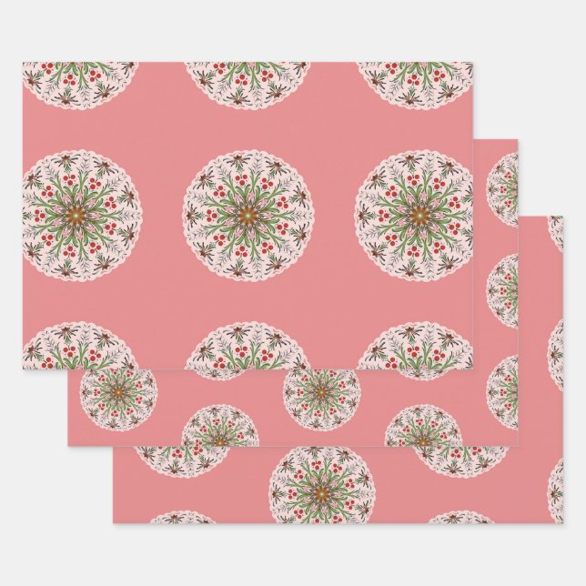 Feiertags-Stechpalme Geschenkpapier Set (Set)