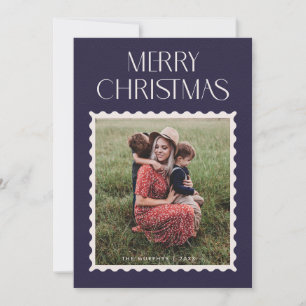 Feiertags-Stempel-Photo-Karte - Navy Feiertagskarte