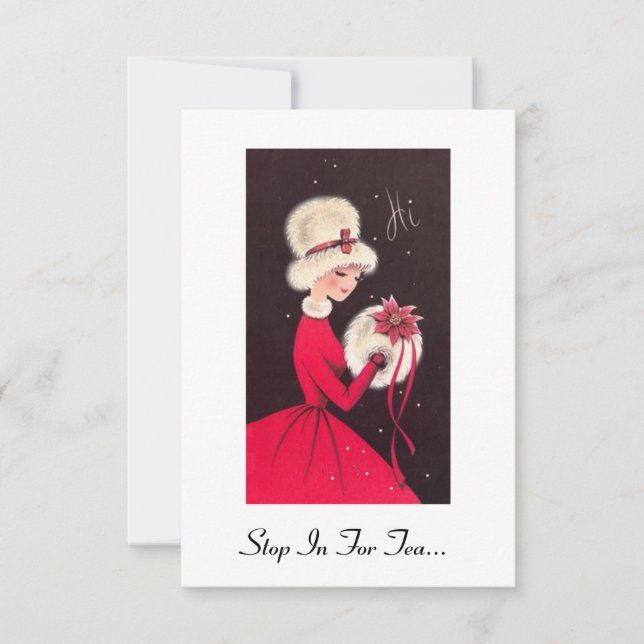 Feiertags-Tee-Party Einladung (Vorderseite)