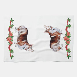 Feiertags-Tricolor WaliserCorgi Geschirrtuch