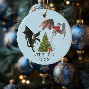 Feiertags-Weihnachtsbaum Fantasy-Drache Keramik Ornament